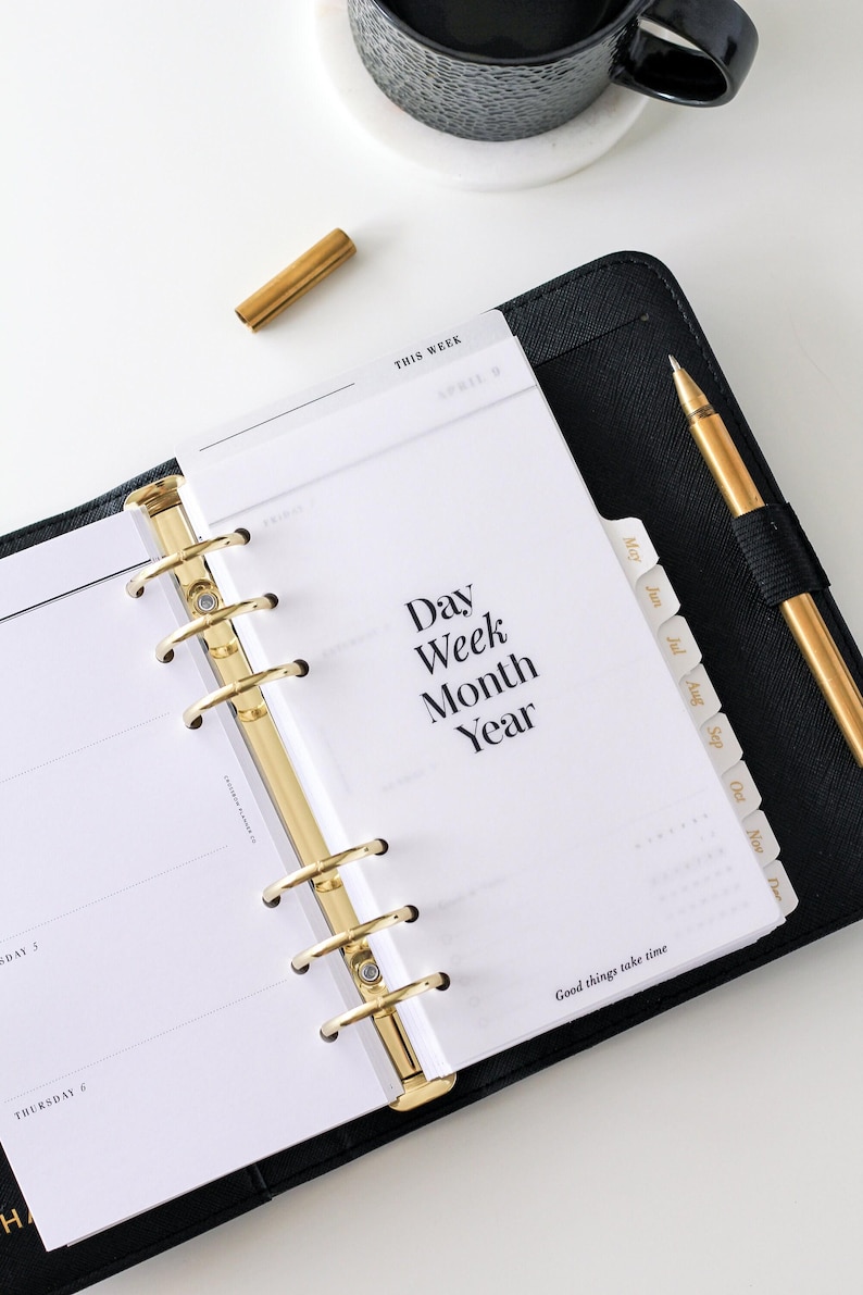 Segnapagina per planner in pergamena / Segnalibro per planner "Questa settimana" per A5 e Filofax personale e agenda LV / Divisore minimale in pergamena immagine 6