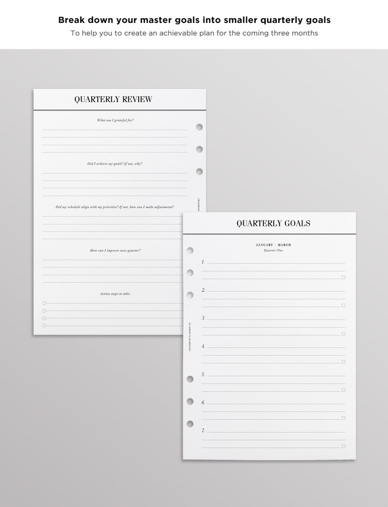 PRINTED Goal Planner Inserts Bundle - 12 Month Goal Setting Workbook | A5 Yearly Goals, Breakdowns and Monthly Goal Trackers | 64 Pages image 6