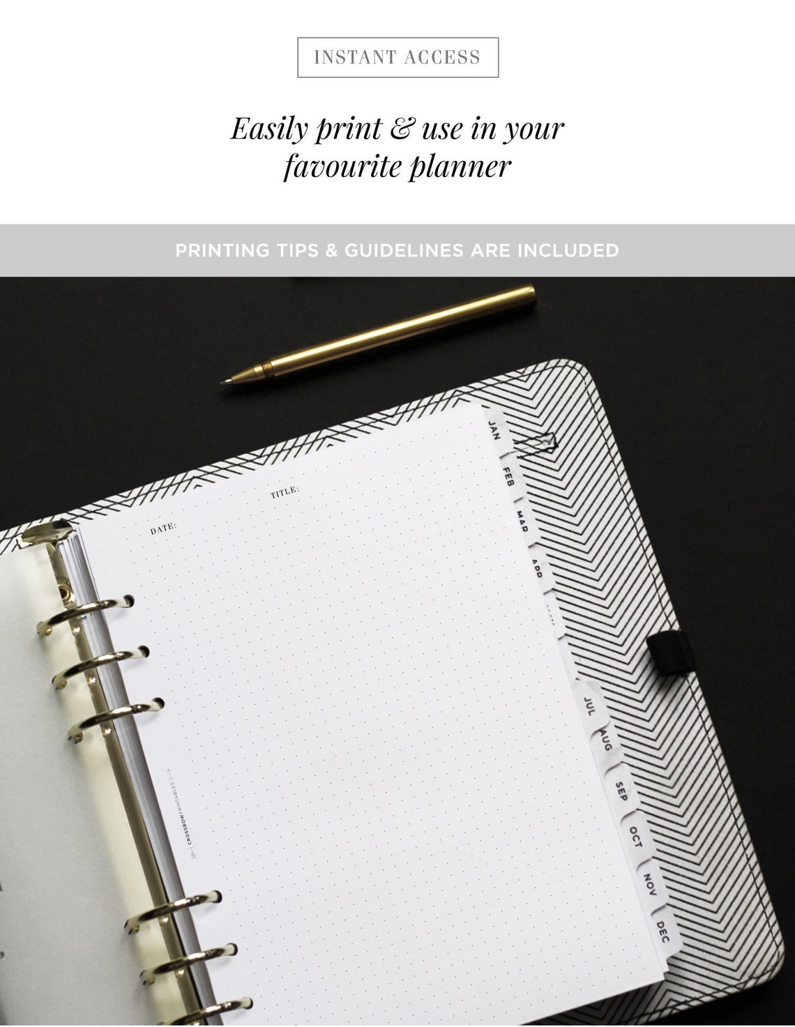 PRINTABLE A5 Dot Grid Printable Planner Inserts A5 Minimal | Etsy