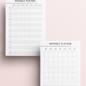 ULTIMATE Daily Planner Bundle, Printable Planner Inserts Kit: 20 Minimal Planner Essentials, Daily Planner, Weekly Agenda, To Do List, A5 image 4