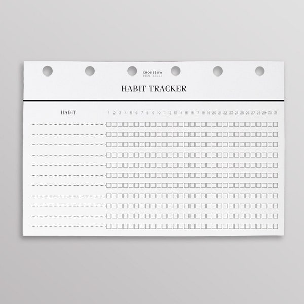 PRINTED Monthly Habit Tracker Pages | Pocket Size Task Checklist, Printed Pocket Planner Inserts, Pocket Size Inserts, Kikki K Small Inserts