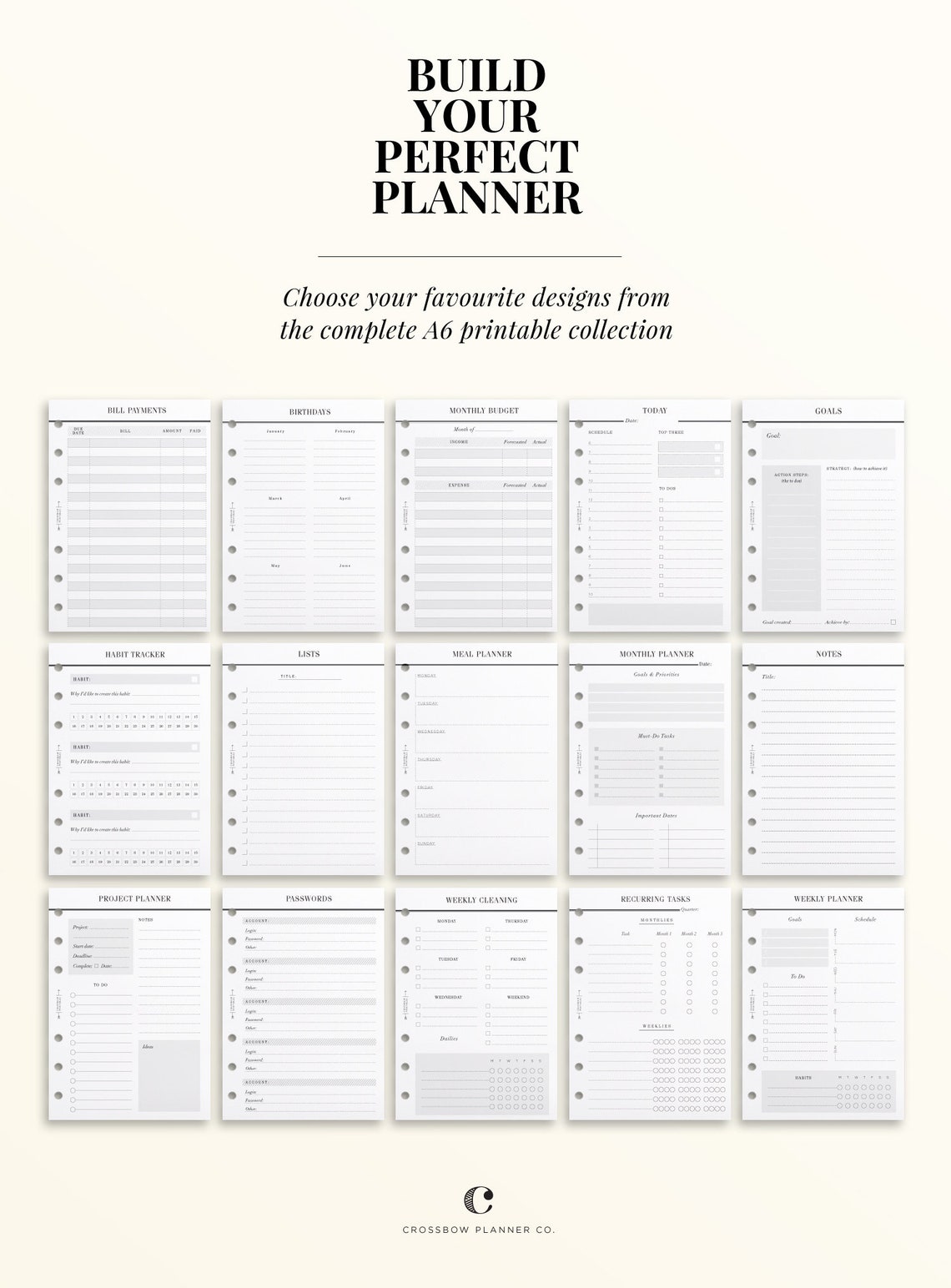 PRINTABLE A6 Month on Two Pages Printable A6 Monthly Calendar | Etsy UK