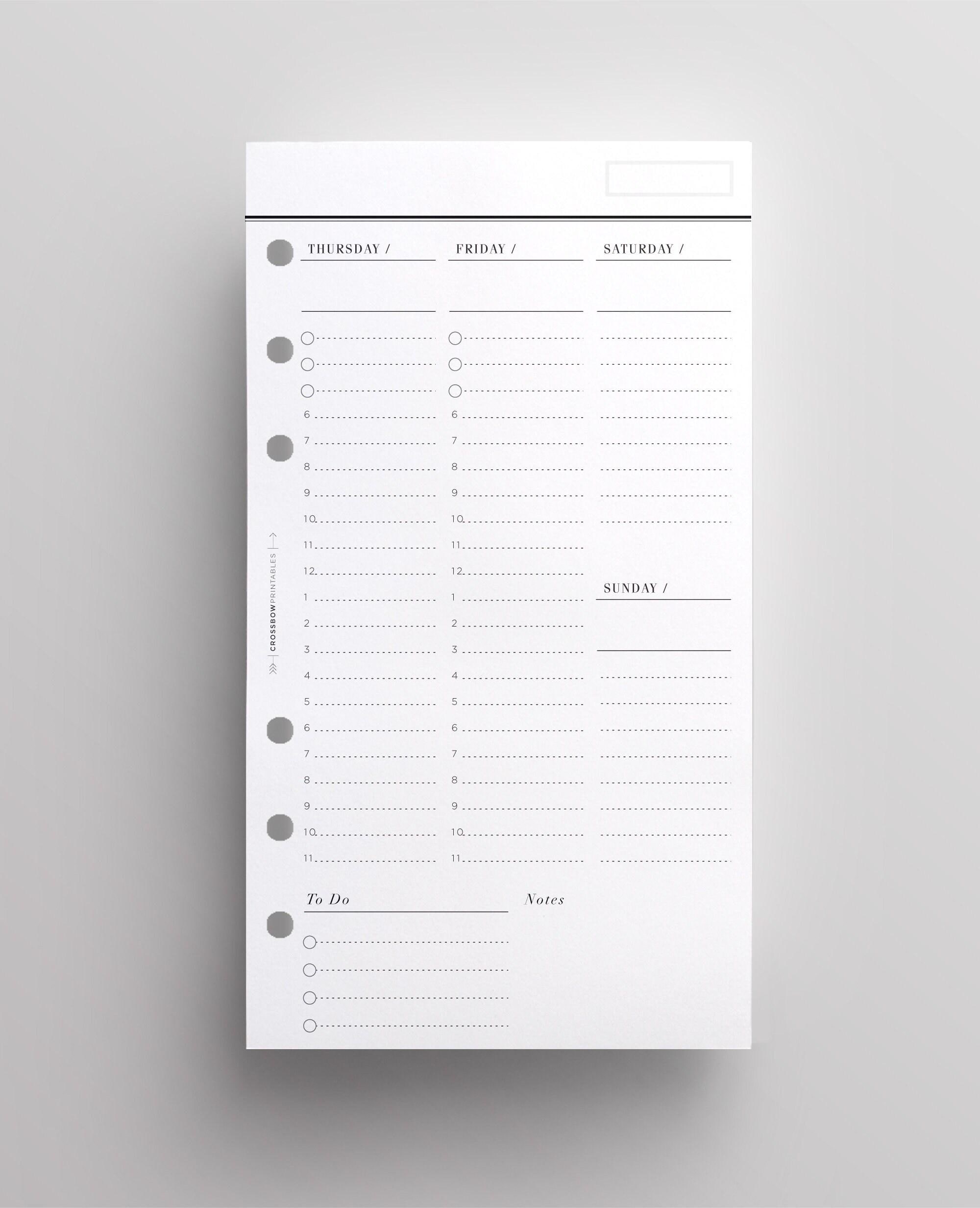 PRINTED WO2P Vertical Edition | Personal Size Weekly Planner Inserts ...