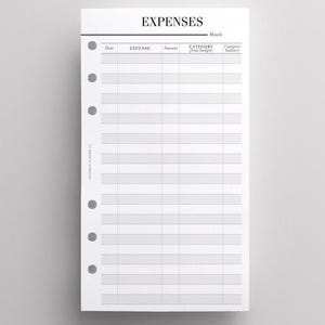 PRINTED Expense Tracker Personal Size | Zero Based Budget Planner Inserts - Categorised Expense Planner for LV MM Agenda & Personal Filofax