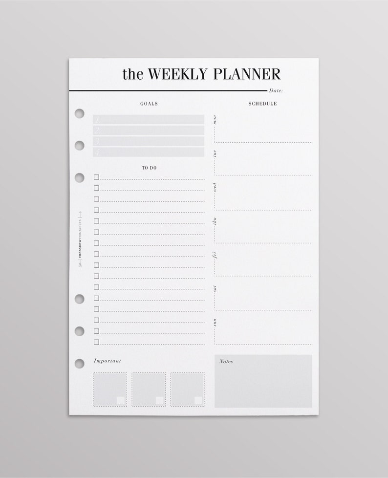 PRINTED A5 Weekly Planner Inserts Weekly to Do List Week Etsy UK