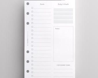 Recambios impresos para agenda de tareas pendientes, tamaño personal / Insertos impresos Kikki K medianos, insertos impresos Louis Vuitton MM, diarios, día en una página