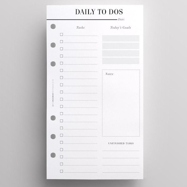 Recambios impresos para agenda de tareas pendientes, tamaño personal / Insertos impresos Kikki K medianos, insertos impresos Louis Vuitton MM, diarios, día en una página