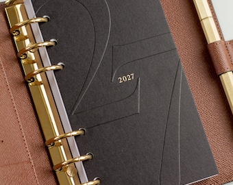 2027 Planner Dashboard | Filofax Inserts A5, Personal and Pocket | Minimalist Planner Accessories: Embossed with Gold Foil