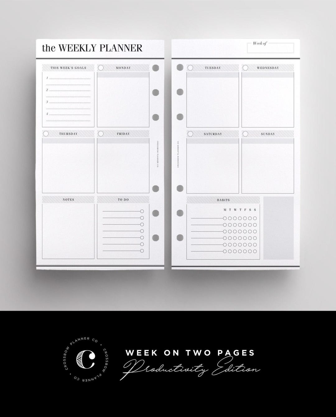 PRINTED WO2P Productivity Edition | Personal Size Weekly Planner ...