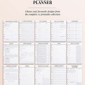PRINTABLE A5 Weekly Planner Pages, A5 Printable Week on Two Pages, A5 ...