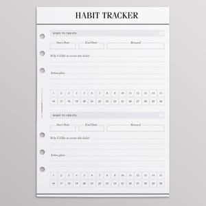 TRYCKTA Vanespårare A5 Planner-inlägg | Målplanerare | Vaneplanerare | Louis Vuitton Agenda GM-inlägg | Filofax A5 Planner | Kikki K