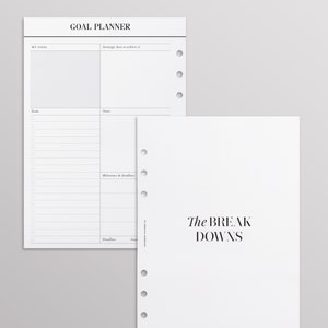 PRINTED Goal Planner Inserts Bundle - 12 Month Goal Setting Workbook | A5 Yearly Goals, Breakdowns and Monthly Goal Trackers | 64 Pages image 5