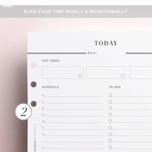 PRINTED Day On One Page Hourly Planner, DO1P, A5 Planner Inserts, Daily Planner Refill, A5 Daily Planner, A5 Filofax Inserts A5 Planner image 4