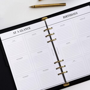 PRINTED Kikki K Inserts | At A Glance A5 Filofax Inserts, Anniversary Birthday Pages, LV Agenda GM Inserts, Birthday Calendar Planner Refill image 4