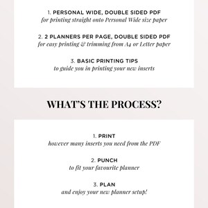 PRINTABLE Personal Wide Weekly Planner Pages, Personal Wide Printable ...