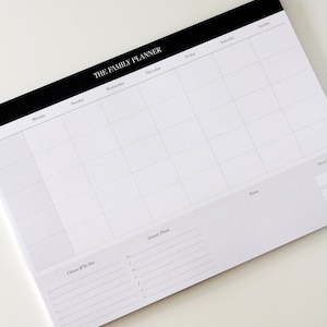 Weekly Family Planner Notepad | Minimal Family Weekly Calendar and Schedule with Meal Planner | A4 Weekly Desk Pad | Gift for Mum Under 10 image 3