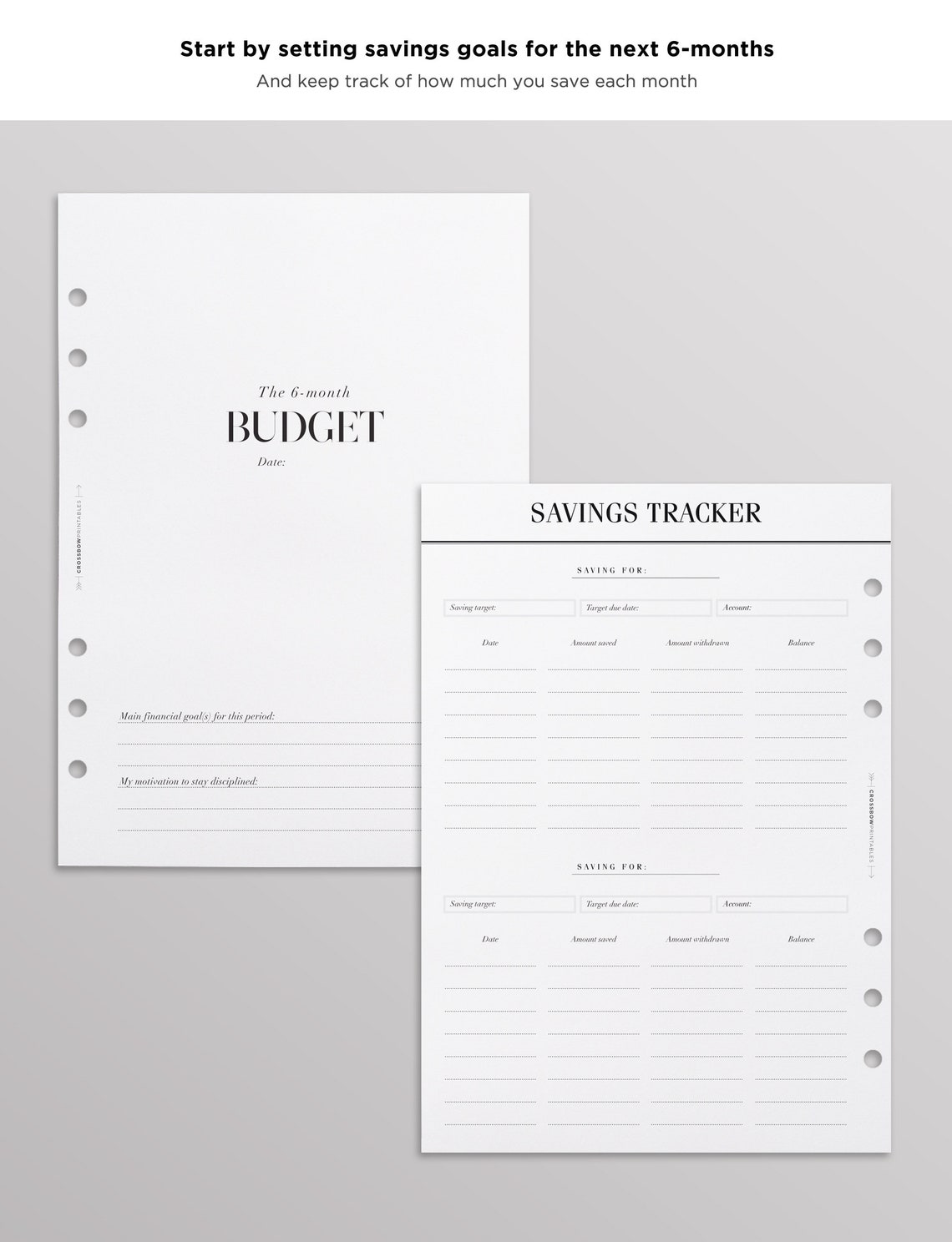 PRINTED A5 Budget Planner Inserts Uk Monthly Budget Finance Etsy