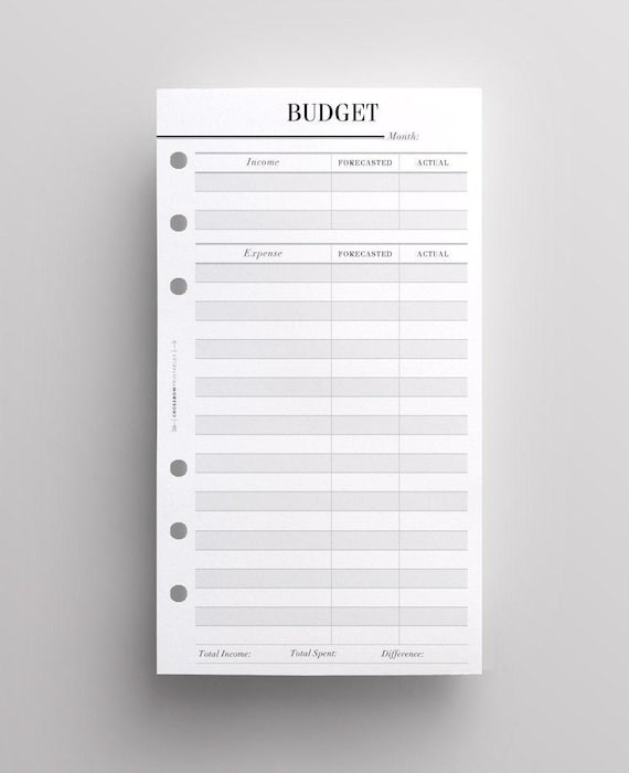 PRINTED Personal Size Budget Planner Inserts | Monthly Budget, Finance Planner, Printed Personal Inserts, Filofax Personal, Kikki K Medium