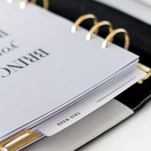 Segnapagina per planner in pergamena / Segnalibro per planner "Questa settimana" per A5 e Filofax personale e agenda LV / Divisore minimale in pergamena immagine 5