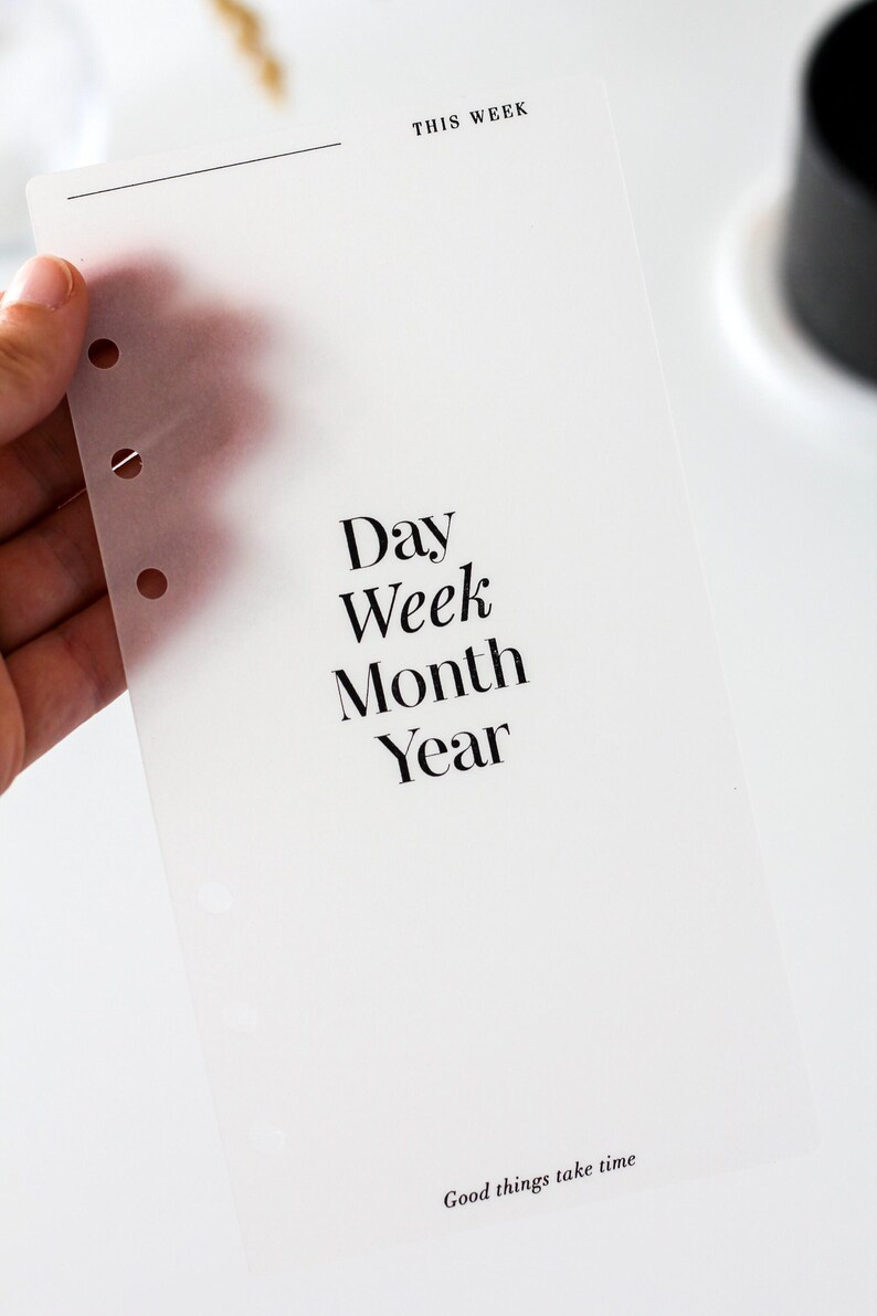 Segnapagina per planner in pergamena / Segnalibro per planner "Questa settimana" per A5 e Filofax personale e agenda LV / Divisore minimale in pergamena immagine 7