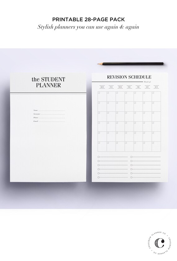 Student Planner Printable College Planner Printable - Etsy
