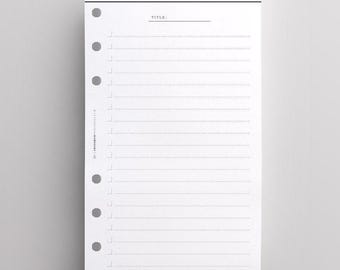 Inserciones personales de Filofax con lista minimalista impresa / Inserciones medianas impresas de Kikki K / Lista de tareas tamaño personal / Páginas de planificador de listas, LV MM
