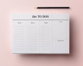 To Do List Planner Printable - A4 Work Planner, Minimalist Desk Planner - Digital File, Daily List Organizer, INSTANT DOWNLOAD