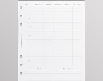 PRINTED Health Planner, Meal and Fitness Planner Inserts A5 | Fitness Journal, Food Journal Tracker | Clean Eating Weight Loss Workout Plan
