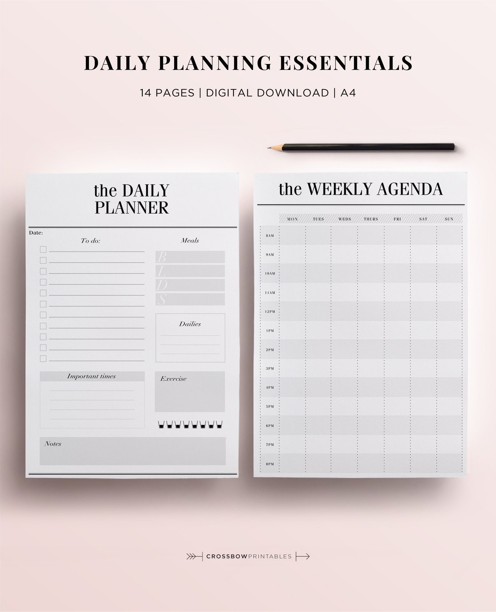 Minimal Planner A4 Agenda Inserts 12 Printable Planners: | Etsy
