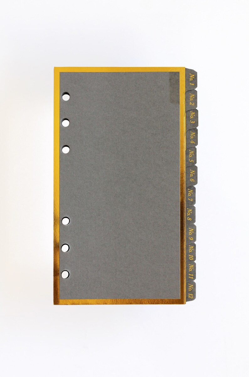 Monthly Dividers Personal Size Gold Foil Numbered Dividers Etsy