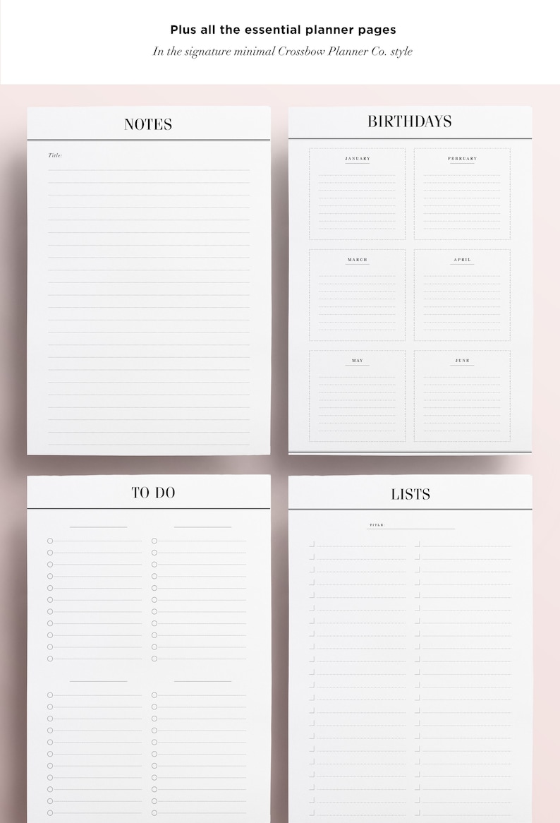 ULTIMATE Daily Planner Bundle, Printable Planner Inserts Kit: 20 Minimal Planner Essentials, Daily Planner, Weekly Agenda, To Do List, A5 image 6