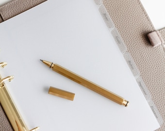 Separadores personalizables para agenda de 6 pestañas / Plástico esmerilado minimalista / Tamaño A5 o personal / Más de 28 etiquetas para pestañas / Pestañas transparentes para agenda