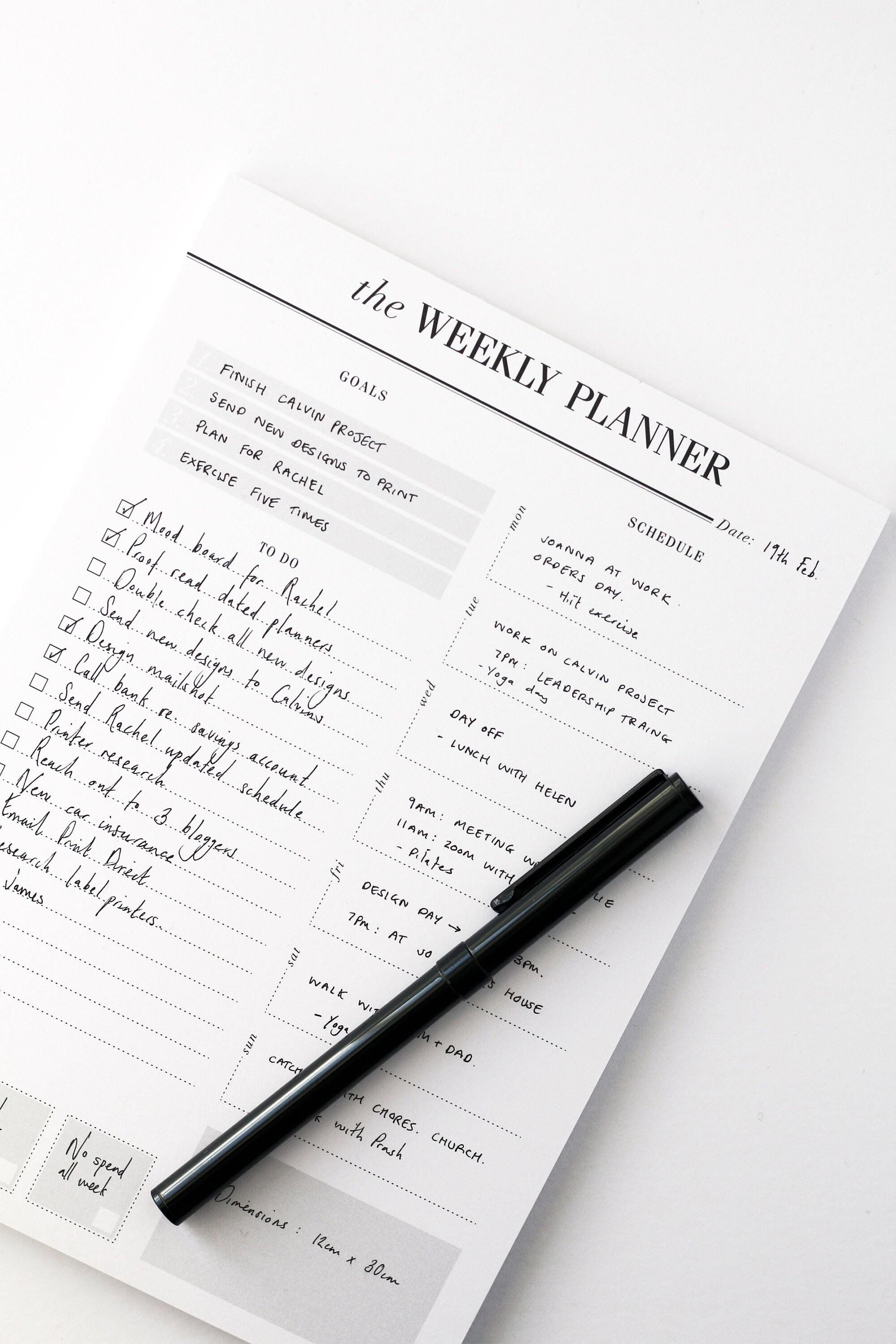 Weekly Planner Notepad / Desk Pad Planner / to Do List Notepad / A5 ...