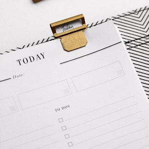 Gold Tabs | Set of 6 - Minimal Planner Accessories, Create Custom Divider Tabs, Planner Bookmark