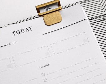 Gold Tabs | Set of 6 - Minimal Planner Accessories, Create Custom Divider Tabs, Planner Bookmark