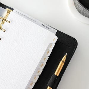 Segnapagina per planner in pergamena / Segnalibro per planner "Questa settimana" per A5 e Filofax personale e agenda LV / Divisore minimale in pergamena immagine 8