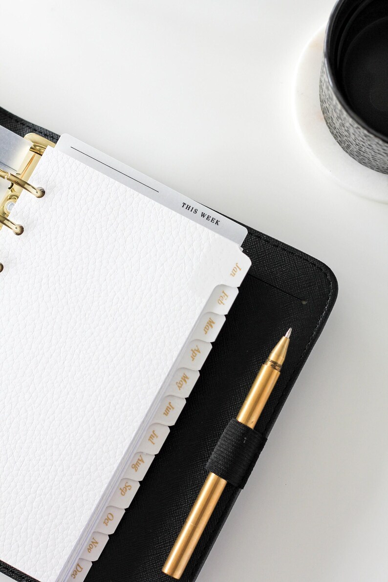 Segnapagina per planner in pergamena / Segnalibro per planner "Questa settimana" per A5 e Filofax personale e agenda LV / Divisore minimale in pergamena immagine 8