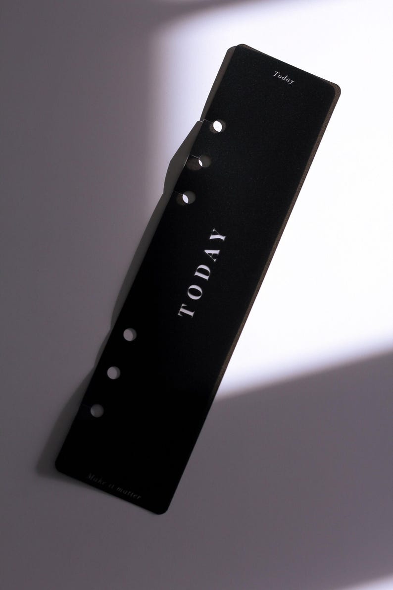 Minimal Planner Page Marker | Black Snap In Today Planner Bookmark for A5 and Personal Filofax and LV Agenda | Minimal Planner Accessories image 8
