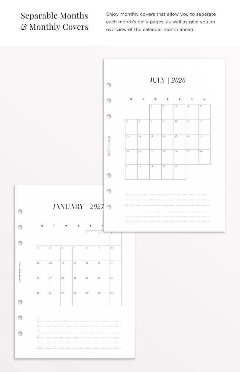 2026-2027 Daily Planner Inserts A5 | Printed Dated Day Per Page Planner Refill, 386 Pages, Dated Inserts for LV GM Agenda and Filofax image 7