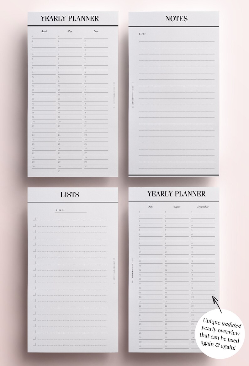 PERSONAL SIZE Printable Planner Pages 20 Organizer Pages - Etsy