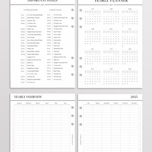 2025 Printed A5 Planner Inserts HORIZONTAL Edition Yearly Planner ...