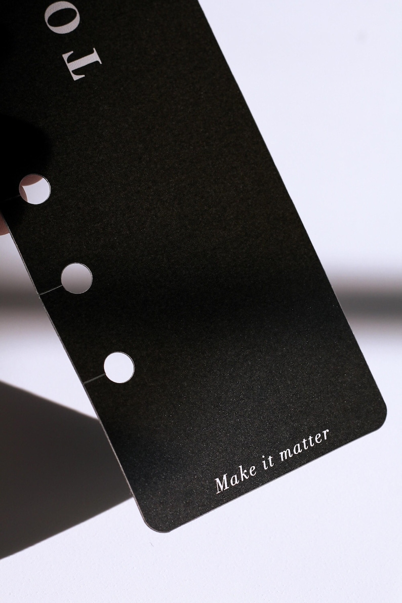 Minimal Planner Page Marker | Black Snap In Today Planner Bookmark for A5 and Personal Filofax and LV Agenda | Minimal Planner Accessories image 3