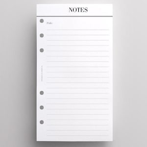 Pagine di ricarica per planner Note STAMPATE formato personale / Inserti per agenda Louis Vuitton MM stampati / Filofax personale / Ricarica per planner Kate Spade