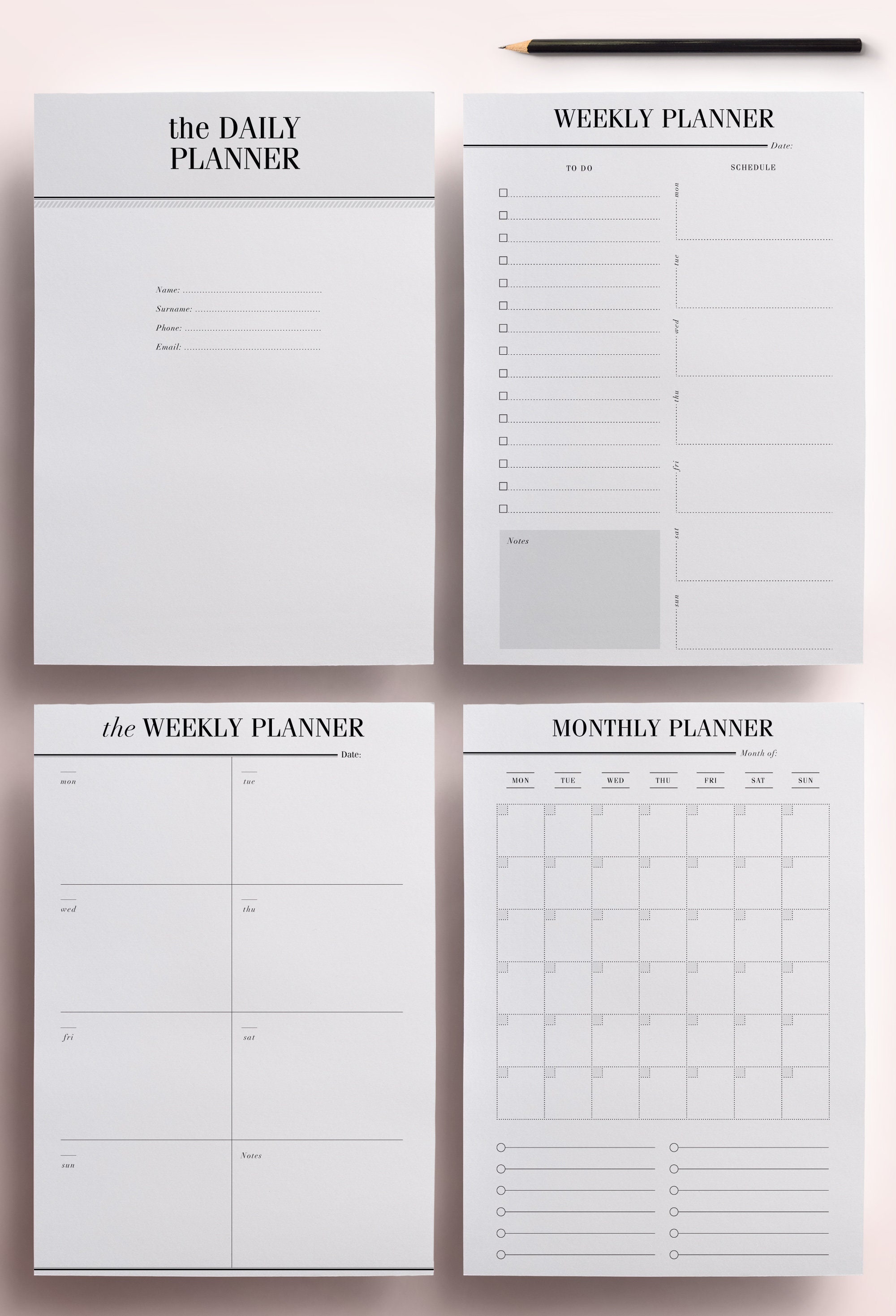 Half-Size Planner Pages Half-Letter Organizer Inserts 5.5 X | Etsy