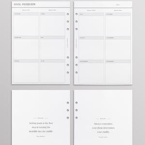 PRINTED Goal Planner Inserts Bundle - 12 Month Goal Setting Workbook | A5 Yearly Goals, Breakdowns and Monthly Goal Trackers | 64 Pages image 9