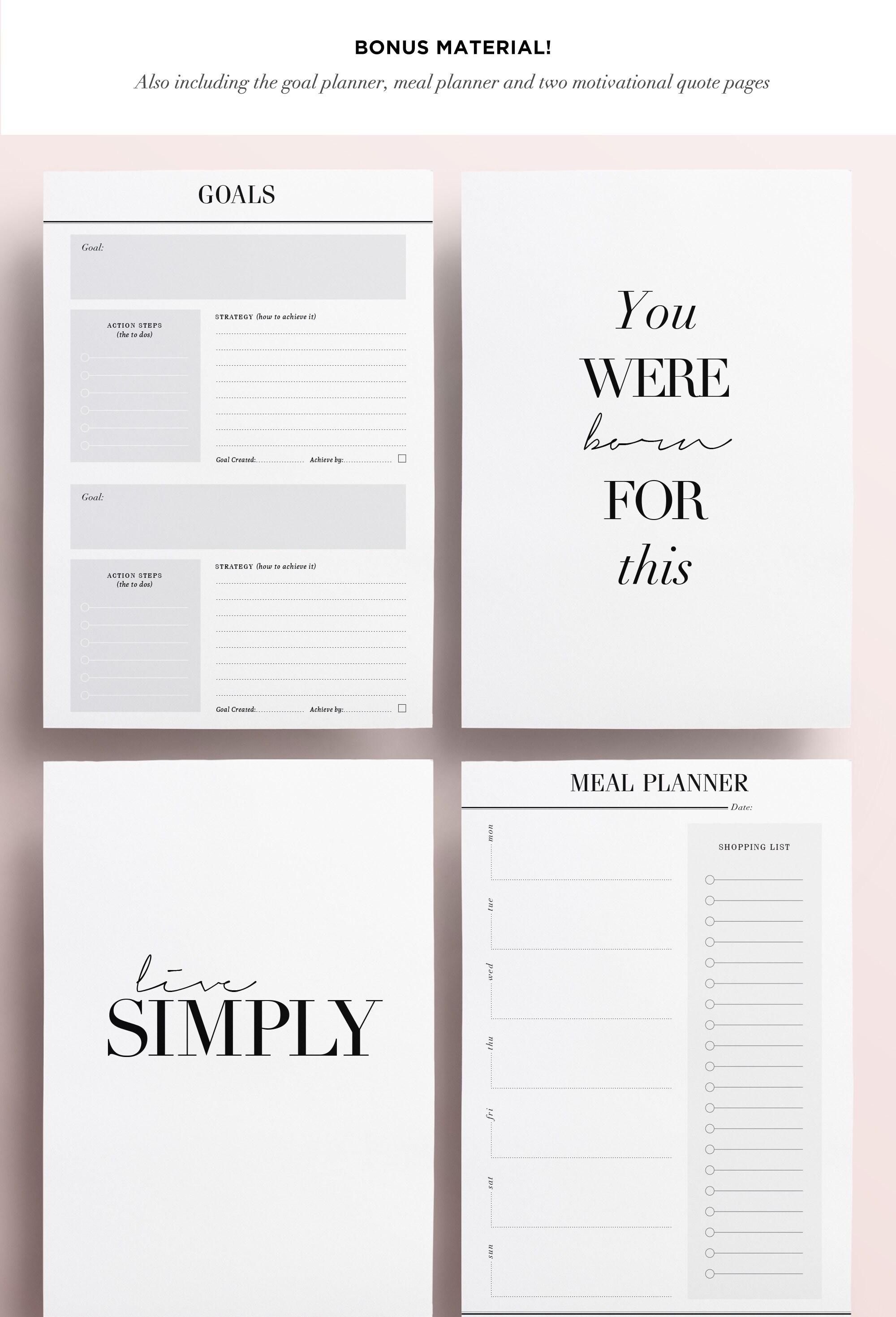 ULTIMATE Daily Planner Bundle Printable Planner Inserts Kit: - Etsy UK