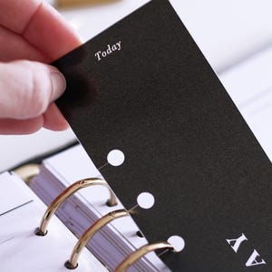 Minimal Planner Page Marker | Black Snap In Today Planner Bookmark for A5 and Personal Filofax and LV Agenda | Minimal Planner Accessories image 4