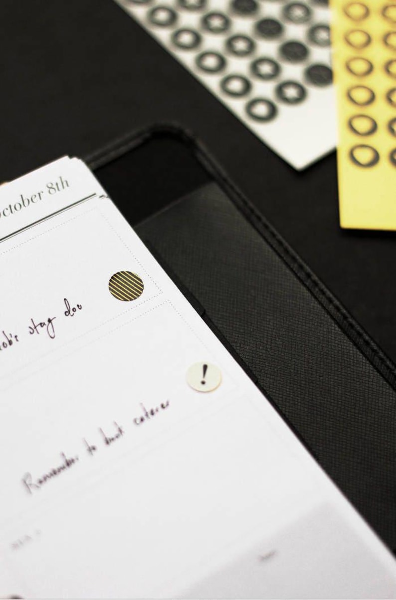SuperEssential Minimal Planner Stickers - Black and White Icon Stickers - Mini Sticker Kit - Chic Birthday Finance Travel Black Stickers image 6
