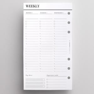 PRINTED WO2P Vertical Edition | Personal Size Weekly Planner Inserts ...