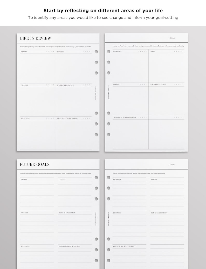 PRINTED Goal Planner Inserts Bundle - 12 Month Goal Setting Workbook | A5 Yearly Goals, Breakdowns and Monthly Goal Trackers | 64 Pages image 2